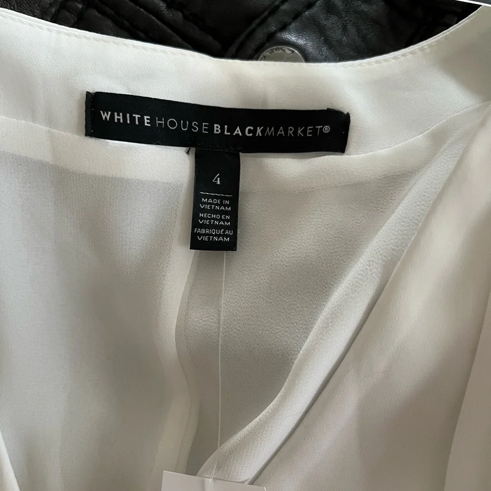 White House Black Market V-Neck Sleeveless White Blouse NWT! - Picture 4 of 11